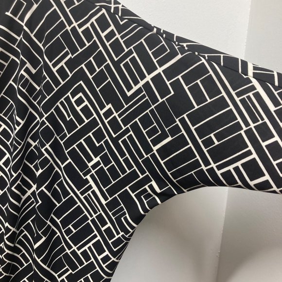 Lauren Ralph Lauren black white career-wear dress pockets tie waist large - Picture 4 of 12